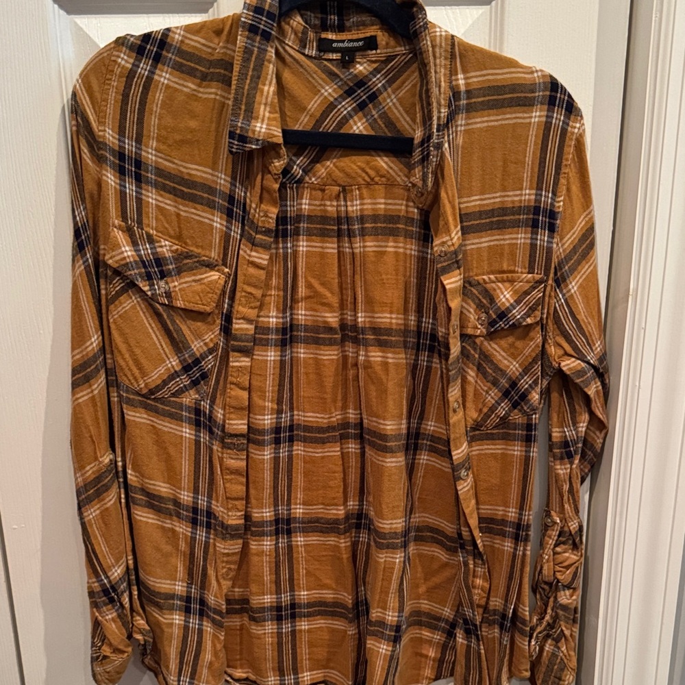 Women’s Plaid Shirt in Brown and Black